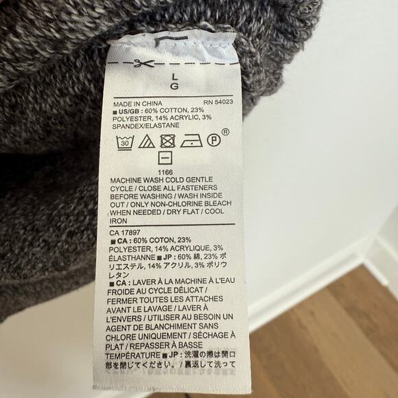 Men's Banana Republic Cotton Blend Cowl Neck Sweater Gray Large - Picture 5 of 7